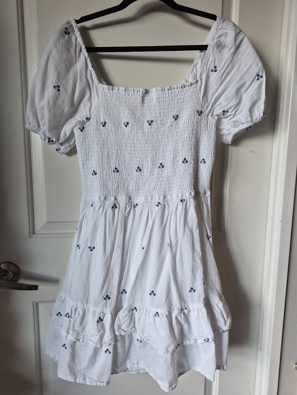 Jappa White Embroidered Mini Dress | Size Large - Picture 2 of 6